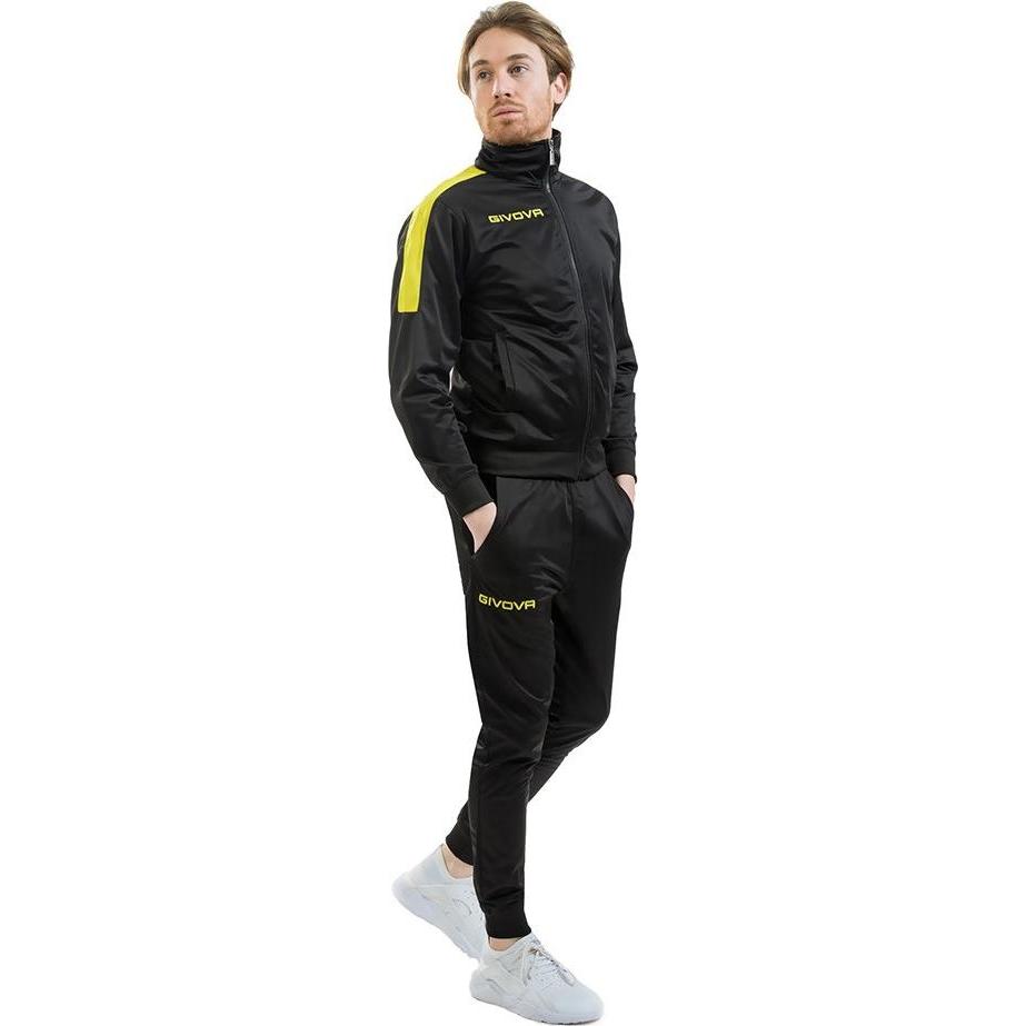 Thumbnail - Givova, Herren, Laufjacke, Tuta Revolution Trainingsanzug Schwarz-Gelb TR033 1007 2XS (XXS), Schwarz, Gelb, XXS