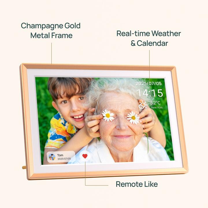 Image du produit Arzopa Digital photo frame D14 Golden (gold) (14", 1920 x 1200 pixels)