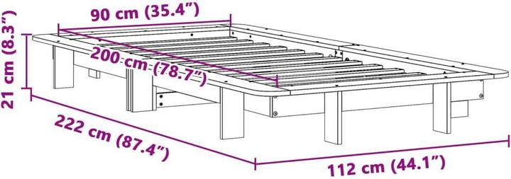 Actual product image vidaXL Bed (90 x 200 cm)