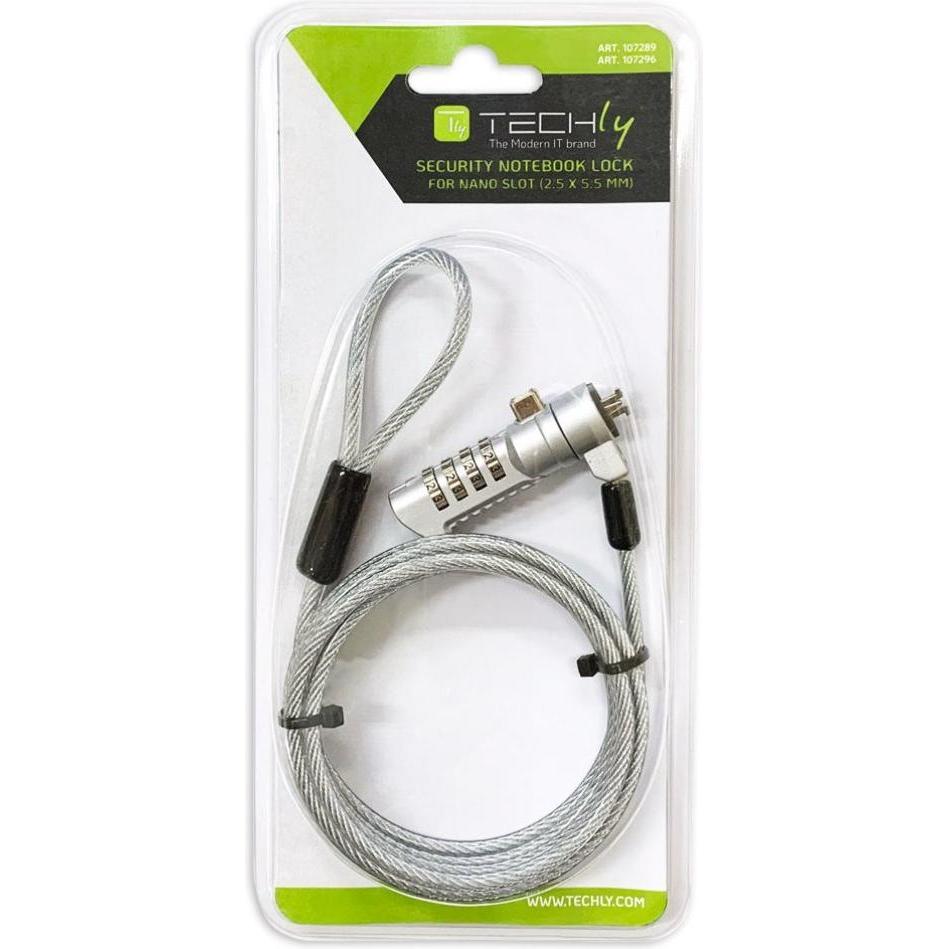 Thumbnail - Techly 107296 Combination noteboo, Notebook Security, Silber