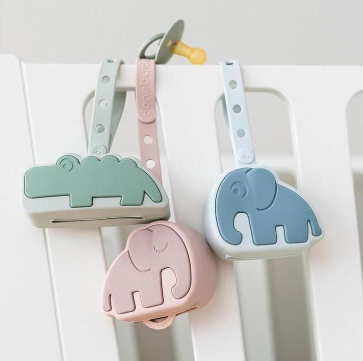 Actual product image Done by Deer Silicone dummy holder, Elphee blue
