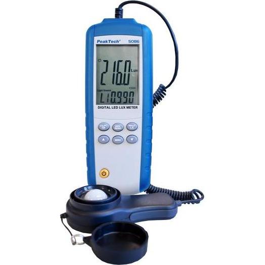 Peaktech 5086 Digital-Luxmessgeraet 40 400/4000/40000 400000 Lux (Messgerätkoffer), Messtechnik
