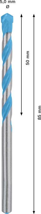 Produktbild Bosch Professional Zubehör EXPERT CYL-9 MultiConstruction Bohrer, 5 x 50 x 85 mm (5 Millimeter)