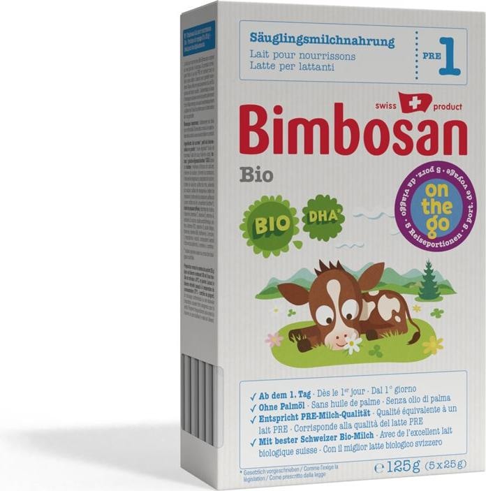 Actual product image Bimbosan Bio 1 Säuglingsmilch Reiseportionen (125 g, from birth)