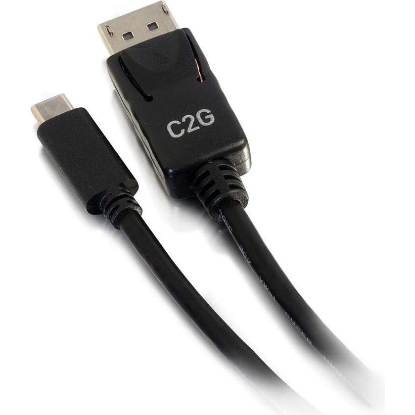 C2G 6 ft (1,8 m) Adapterkabel USB-C auf DisplayPort™ 4K 30 Hz – schwarz (USB Typ-C, 183 cm), Data + Video Adapter, Schwa...