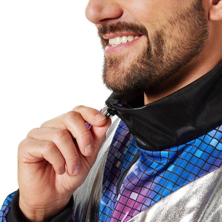 Produktbild tectake Herrenkostüm Retro 80er 90er Jahre Disco Jogginganzug (XXL)