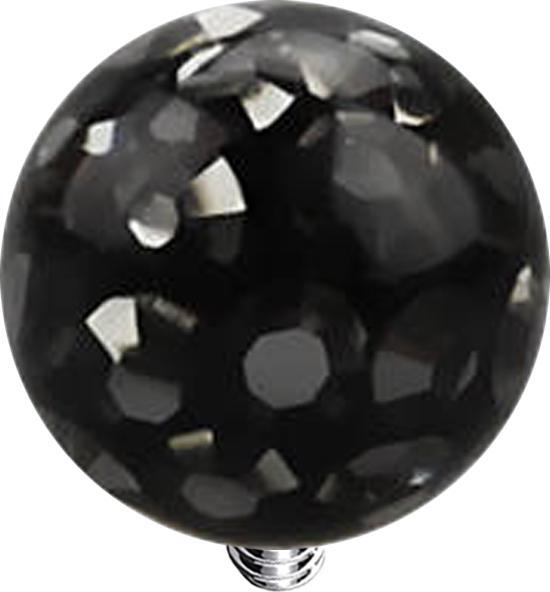 Produktbild Star Piercing Dermal Anchor Kristall Kugel schwarz Epoxy Schutzschicht (ohne Messing, Chirurgenstahl 316L)