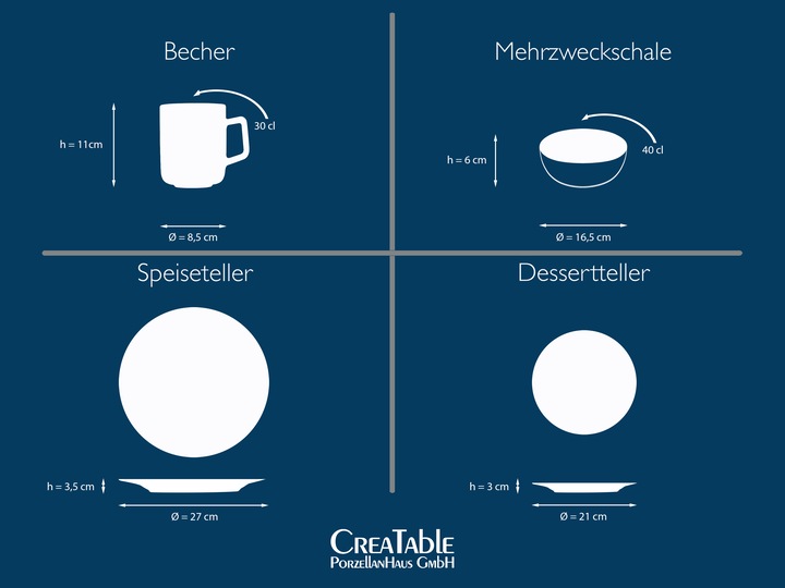 Produktbild CreaTable Pastell (16 Stück)