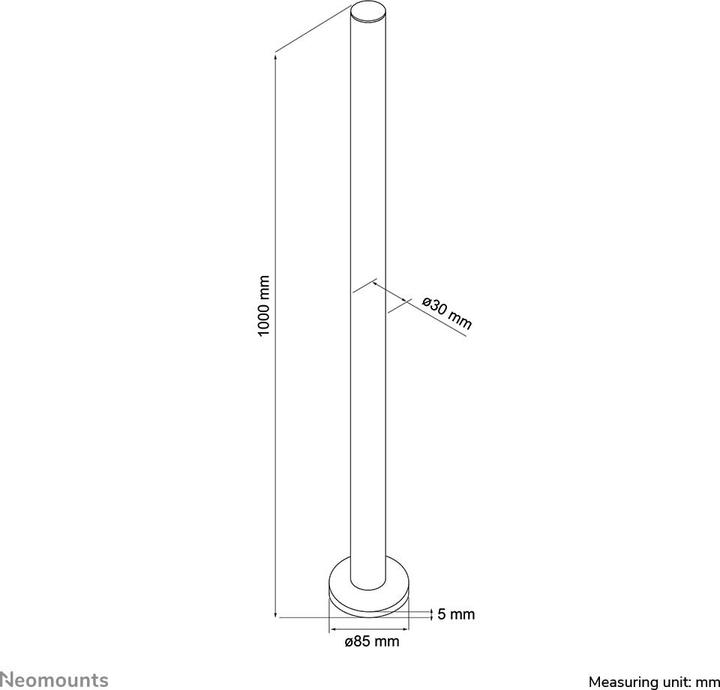 Image du produit Neomounts FPMA-D9POLE Tige de rallonge de 100 cm (Tables, 60")