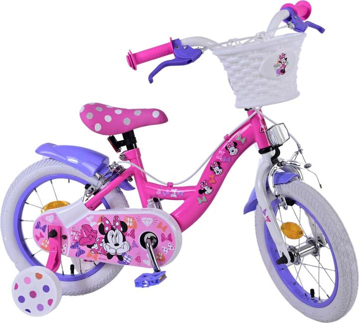 Produktbild Disney Minnie Cutest Ever 14 Zoll Kinderfahrrad Pink - Sicherheit und Komfort mit abnehmbaren Seiten (14")