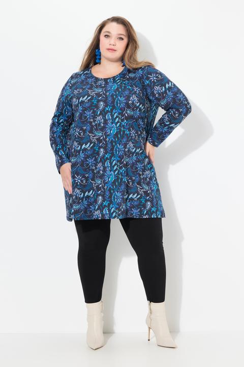 Produktbild Ulla Popken Longshirt, gemustert, A-Linie, Rundhals, Langarm (50, 52)