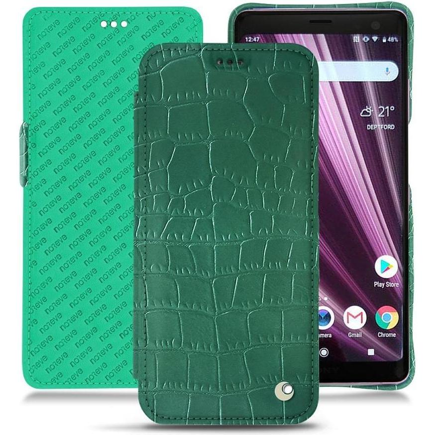 Thumbnail - Noreve Lederschutzhülle horizontal (Sony Xperia XZ3), Smartphone Hülle, Grün