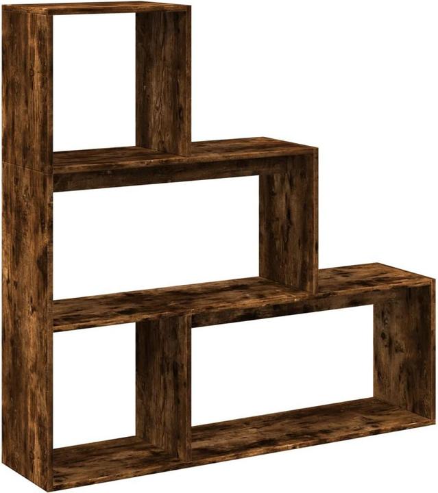 Produktbild VidaXL Raumteiler Bücherregal Standregal Treppenregal 3 Stufen Räuchereiche (123 x 29 x 123 cm)