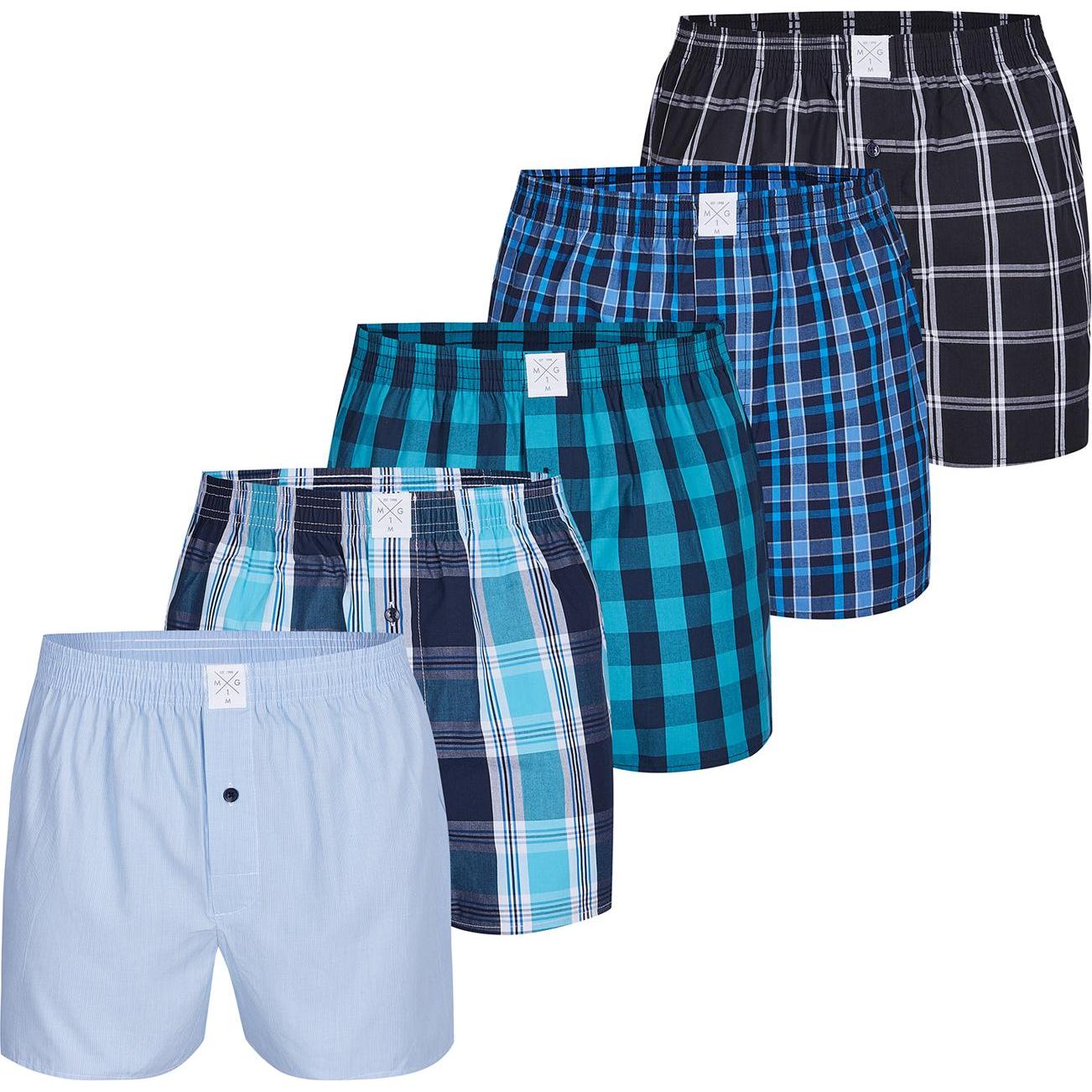 Thumbnail - Mg-1, Herren, Unterhosen, Web-Boxershorts Casual Locker sitzend, Mehrfarbig, (L, 5er Pack)