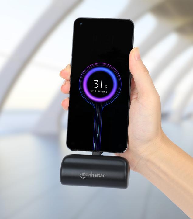 Produktbild Manhattan PD Powerbank 5000mAh Typ-C St. 20W schwarz (5000 mAh, 20 W, 18.50 Wh)
