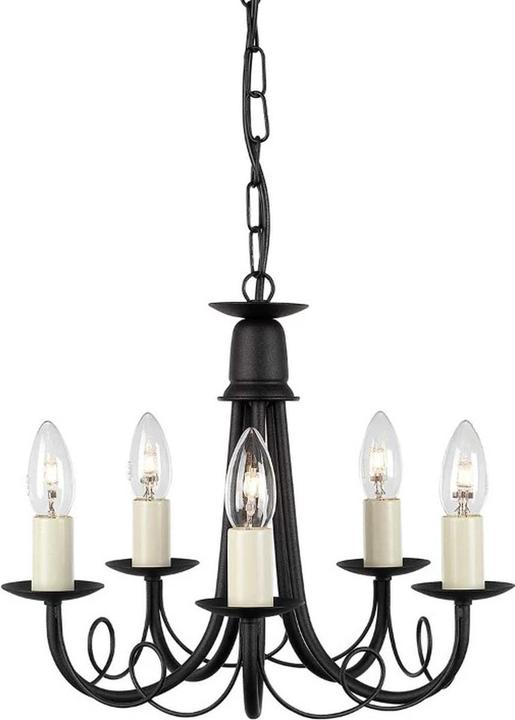 Produktbild Elstead Lighting Minster Kronleuchter E14 5-fach Schwarz, Made in UK (37 cm)
