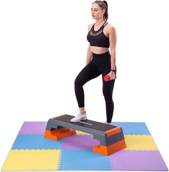 Actual product image One Fitness Mata ochronna MP10 180 cm x 180 cm x 1 cm wielokolorowa (10 mm)