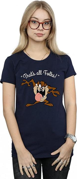 Immagine prodotto Looney Tunes Maglietta in cotone Taz per donne/femmine That's All Folks (S)