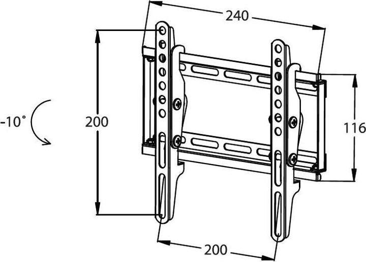 Produktbild STAFFA TV/MONITOR 17"/37" VESA BK MAX40KG/200*200/ REGOLAZIONE (Wand, 37", 25 kg)