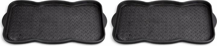 Mojawo 2 Stück Schuhablage Schuhabtropfschale 3 Paar Schuhe 76x39 Schwarz (39 x 76 cm)