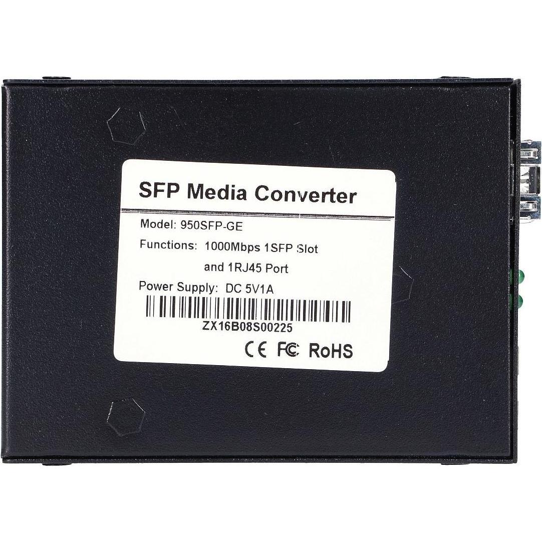 Thumbnail - Extralink SEDIR FIBER ETHERNET MEDIA CONVERTER 1X SFP 1X RJ45 - MC220 - Converter - Glasfaser (LWL), Router, Schwarz