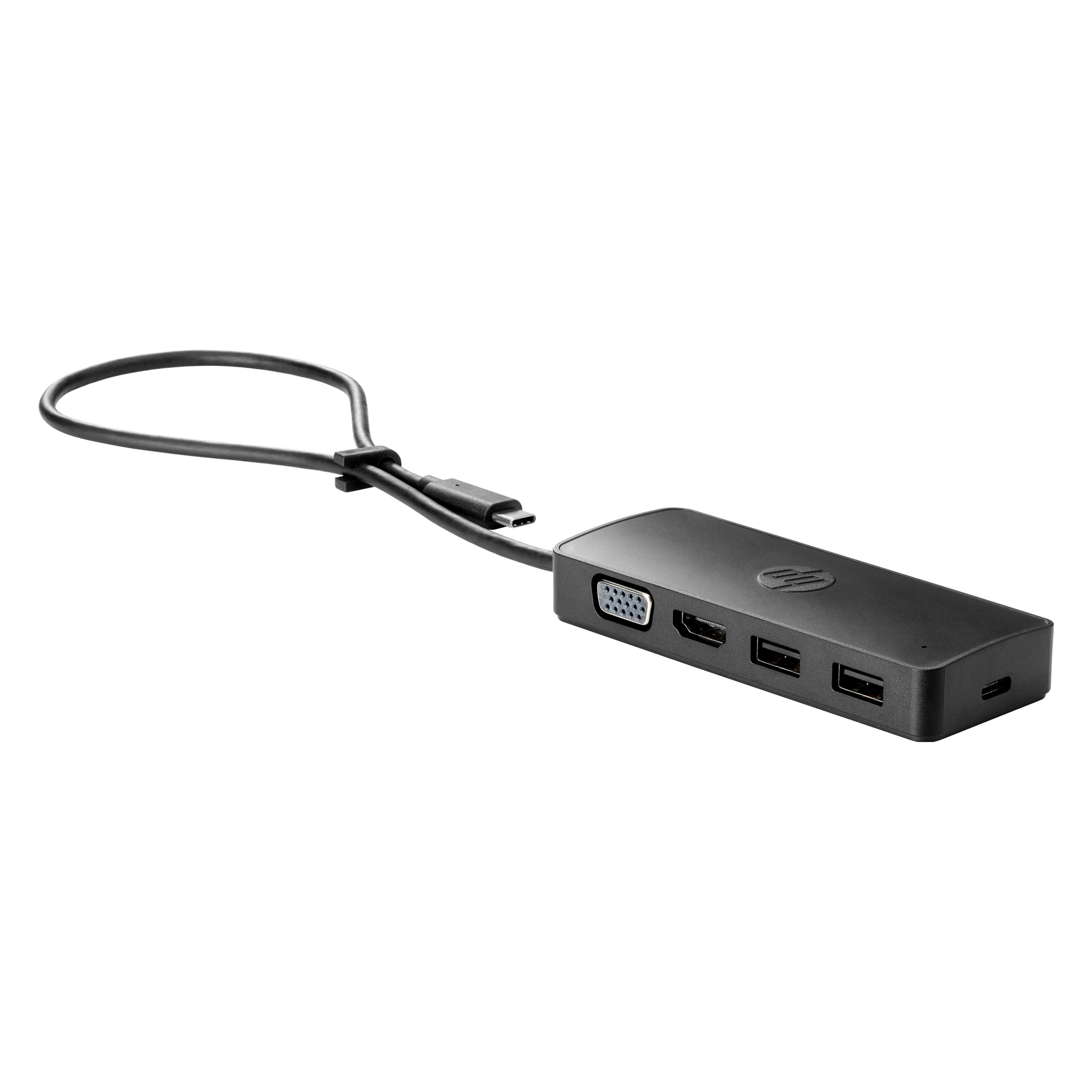HP USB-C Reisehub G2 (USB-C, 4 Ports), Dockingstation + USB Hub, Schwarz