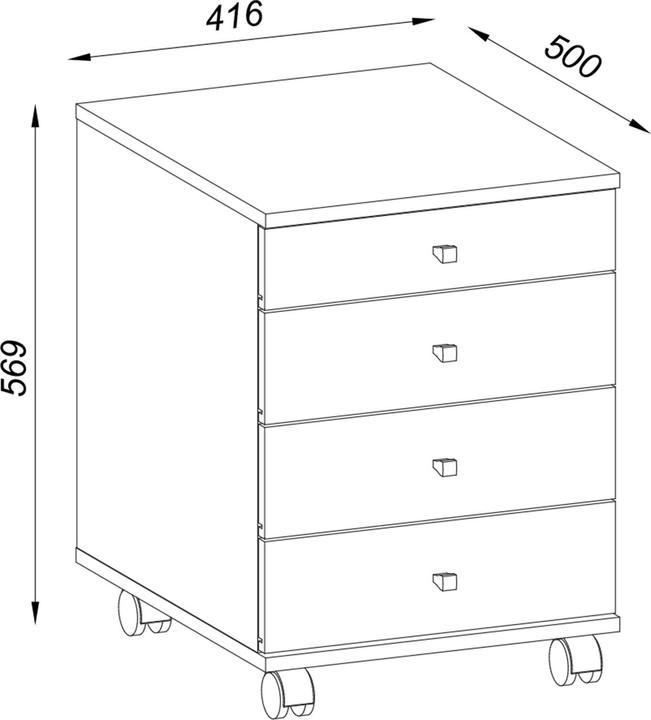 Actual product image VCM Wooden office cabinet mobile pedestal Lona with drawer (42 x 57 x 50 cm)
