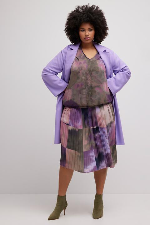 Produktbild Ulla Popken Bluse, Chiffon, V-Ausschnitt, Gummisaum, Langarm (46, 48)