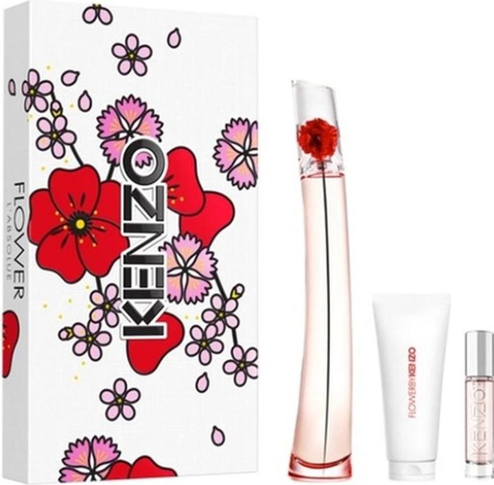 Actual product image Kenzo Flower by L'Absolue Gift Set 100ml EDP + 10ml EDP + 75ml Body Lotion (Perfume set)