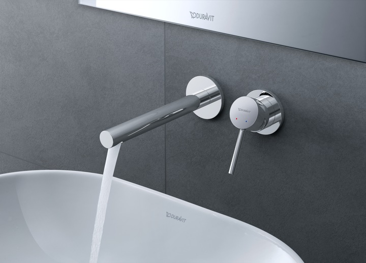 Productafbeelding Duravit Circle monoknop wastafelmengkraan, 200 mm projectie, verborgen, zonder afloop, chroom