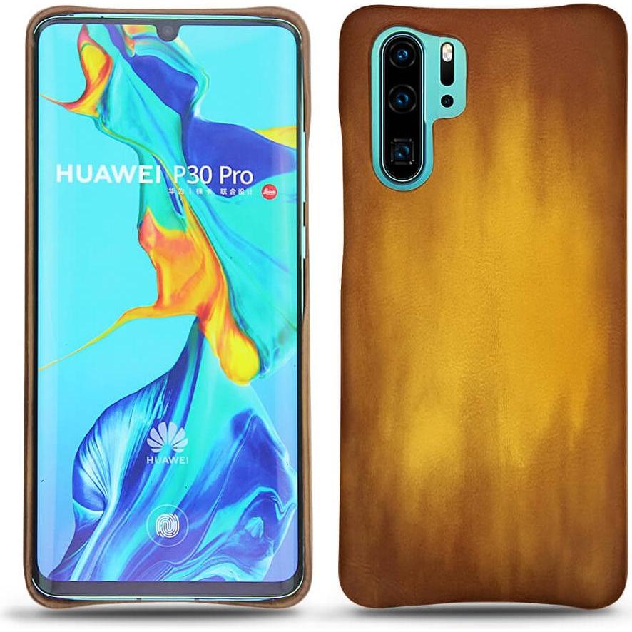 Noreve Lederschutzhülle (Huawei P30 Pro), Smartphone Hülle, Gold