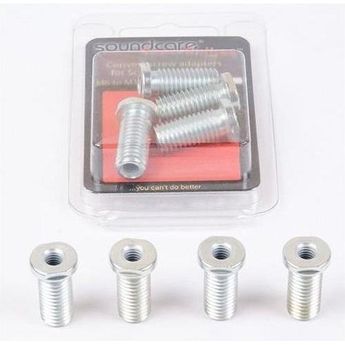 Soundcare Thread Converter M6 - M10 thread, 4pcs, Lautsprecher Ständer + Wandmontage, Silber