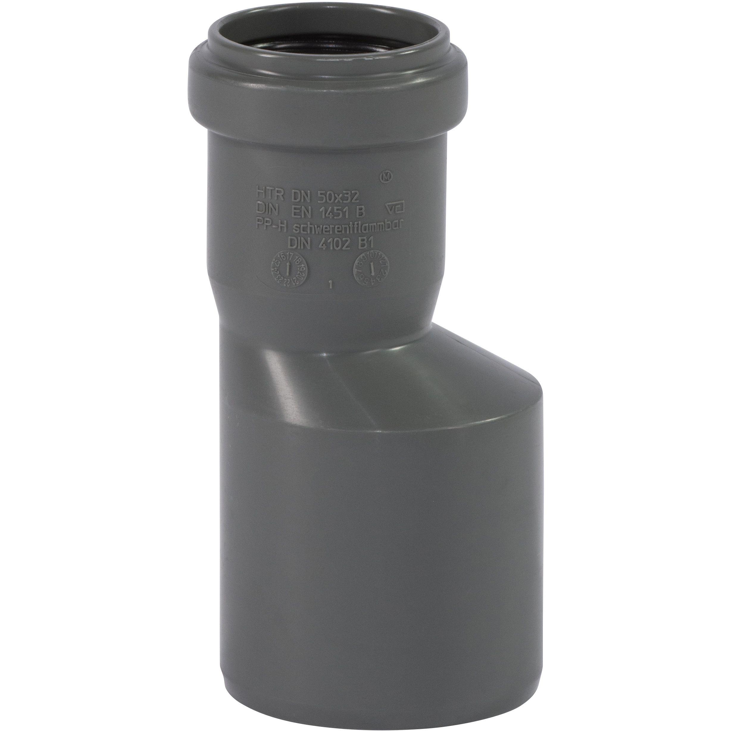 Csdk SL, Rohrverbindungstechnik, 50 x 32 mm Reduktion lang grå PP (Rohrreduktion)