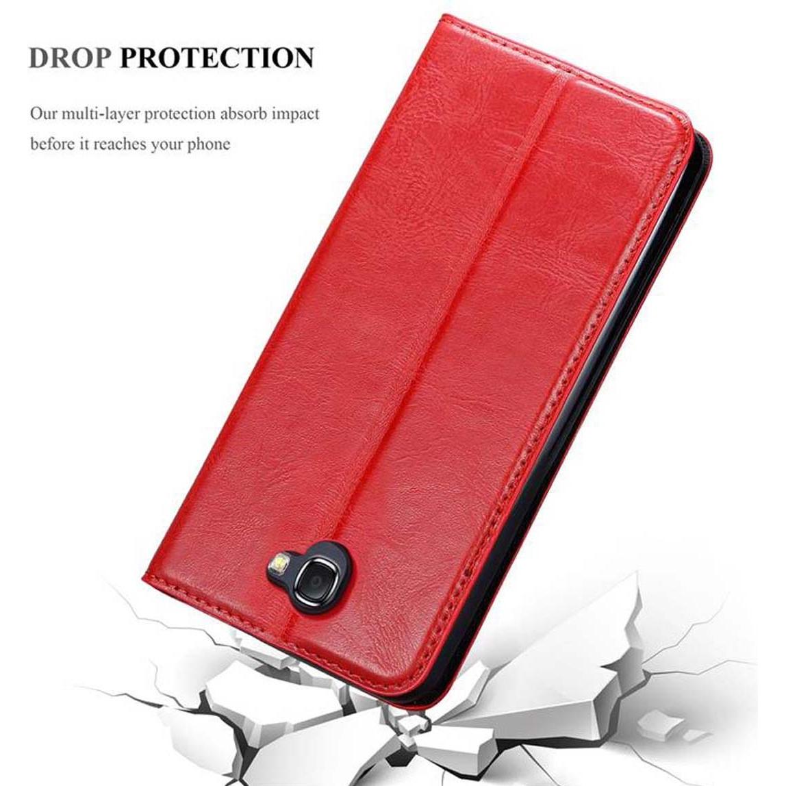 Thumbnail - Cadorabo Book Invisible Magnet Cover (Samsung Galaxy Note 2), Smartphone Hülle, Rot