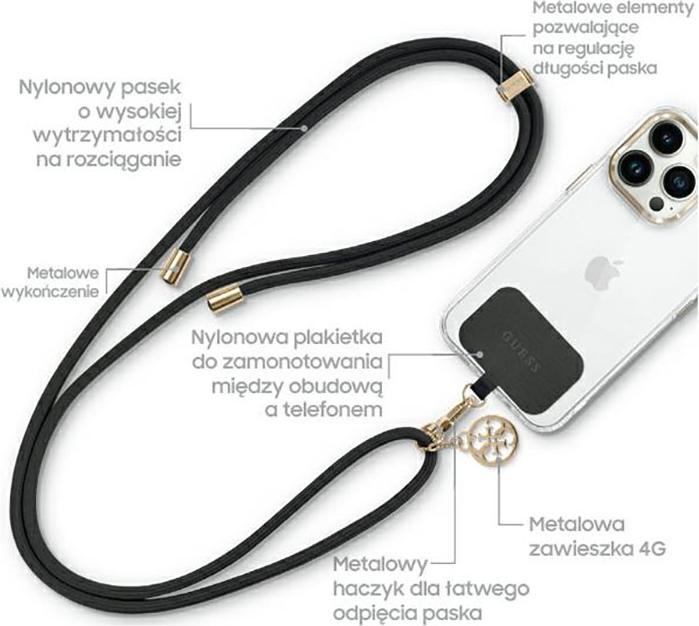 Actual product image Guess GUUCNMG4EK Universal CBDY Cord belt black/black