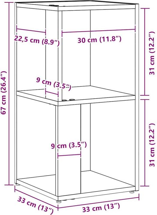 Produktbild vidaXL Eckregale (33 x 33 x 67 cm)