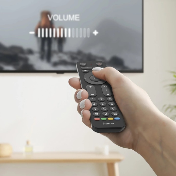 Image du produit Hama Télécommande universelle TV, infrarouge, pour 2 appareils, grosses touches, programmable (Télécommande universelle, Infrarouge)