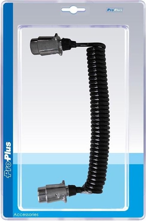 Produktbild ProPlus Spiralkabel mit 2x Stecker 7-polig Metall im Blister (4.50 m)