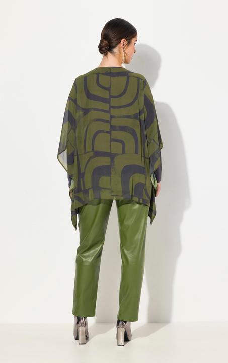 Actual product image Ulla Popken Layered Geometric Print Blouse (62)