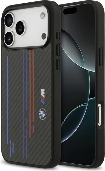 Actual product image BMW Case M Kevlar Lines & Logo MagSafe for iPhone 17 Pro Max black (Apple iPhone 17 Pro Max)
