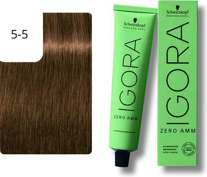 Actual product image Schwarzkopf Igora Zero AMM - 5-5 Light Brown Gold (5-5 Light Brown Gold)