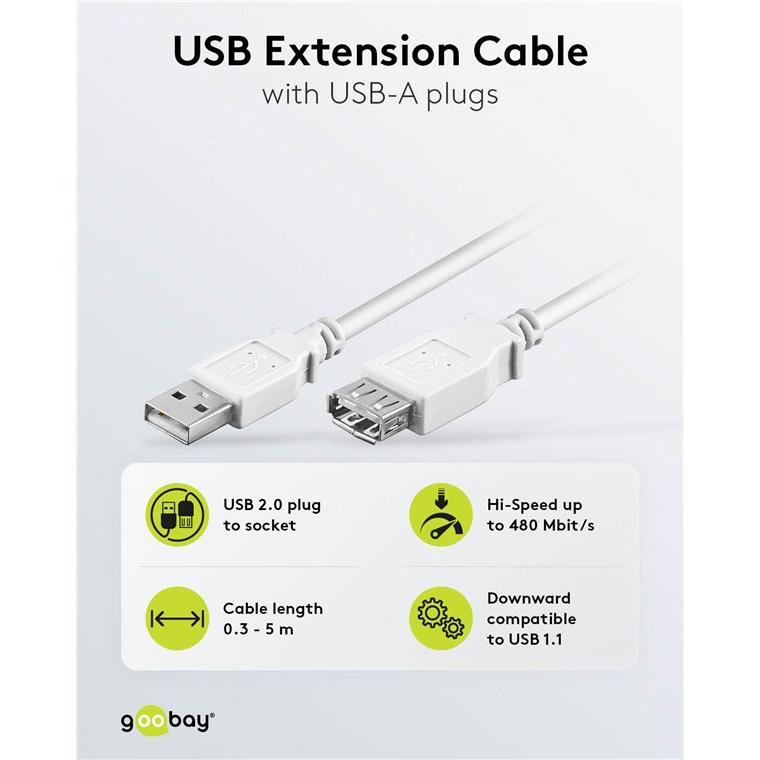 Thumbnail - Goobay USB-Verlängerungskabel (0.60 m, USB 2.0), USB Kabel