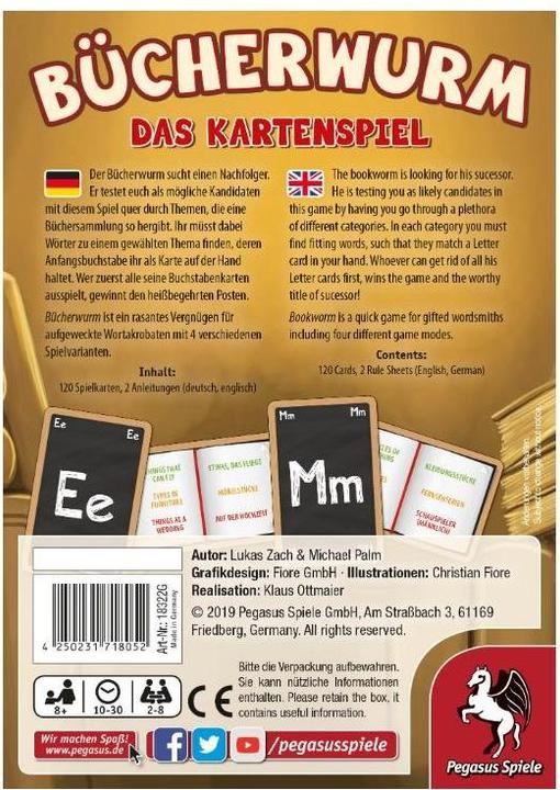 Actual product image Pegasus Bookworm (German, 2 - 8 Players)