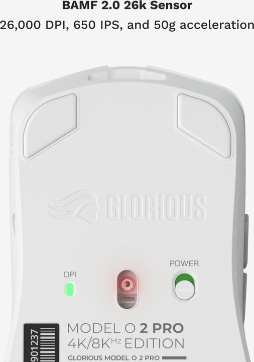 Actual product image Glorious Model O 2 PRO Wireless - 4K/8K Polling - White (Wireless)