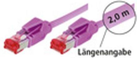 Image du produit Tecline Câble de raccordement S/FTP, PiMF, Cat 6, eric violet, 0,3 m sans halogène, avec câble Draka et (S/FTP, CAT6, 0.30 m)