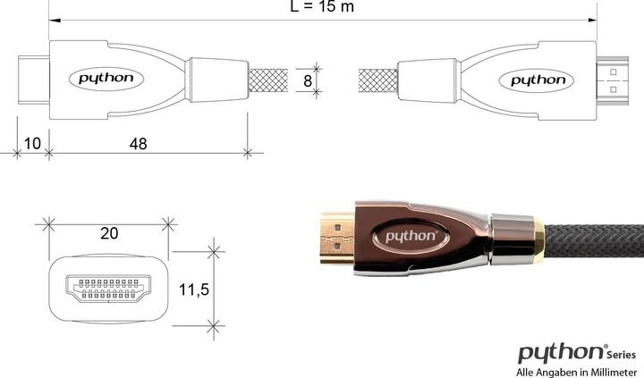 Produktbild Python HDMI (Typ A) — HDMI (Typ A) (15 m)
