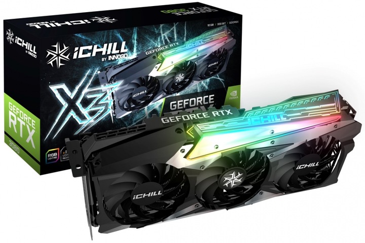 Produktbild Inno3D GeForce RTX 3080 iChill X3 LHR, 10240 MB GDDR6X (10 GB)