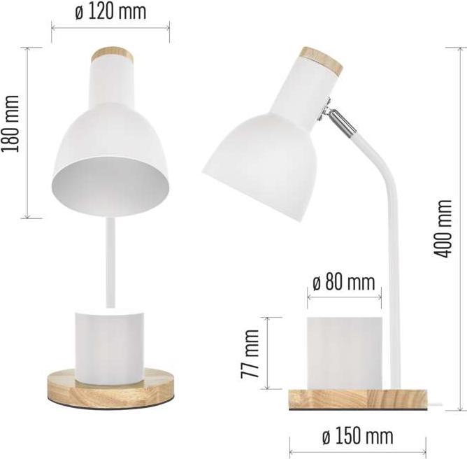 Immagine prodotto Emos Schreibtischlampe POPPY, weiss (E27)