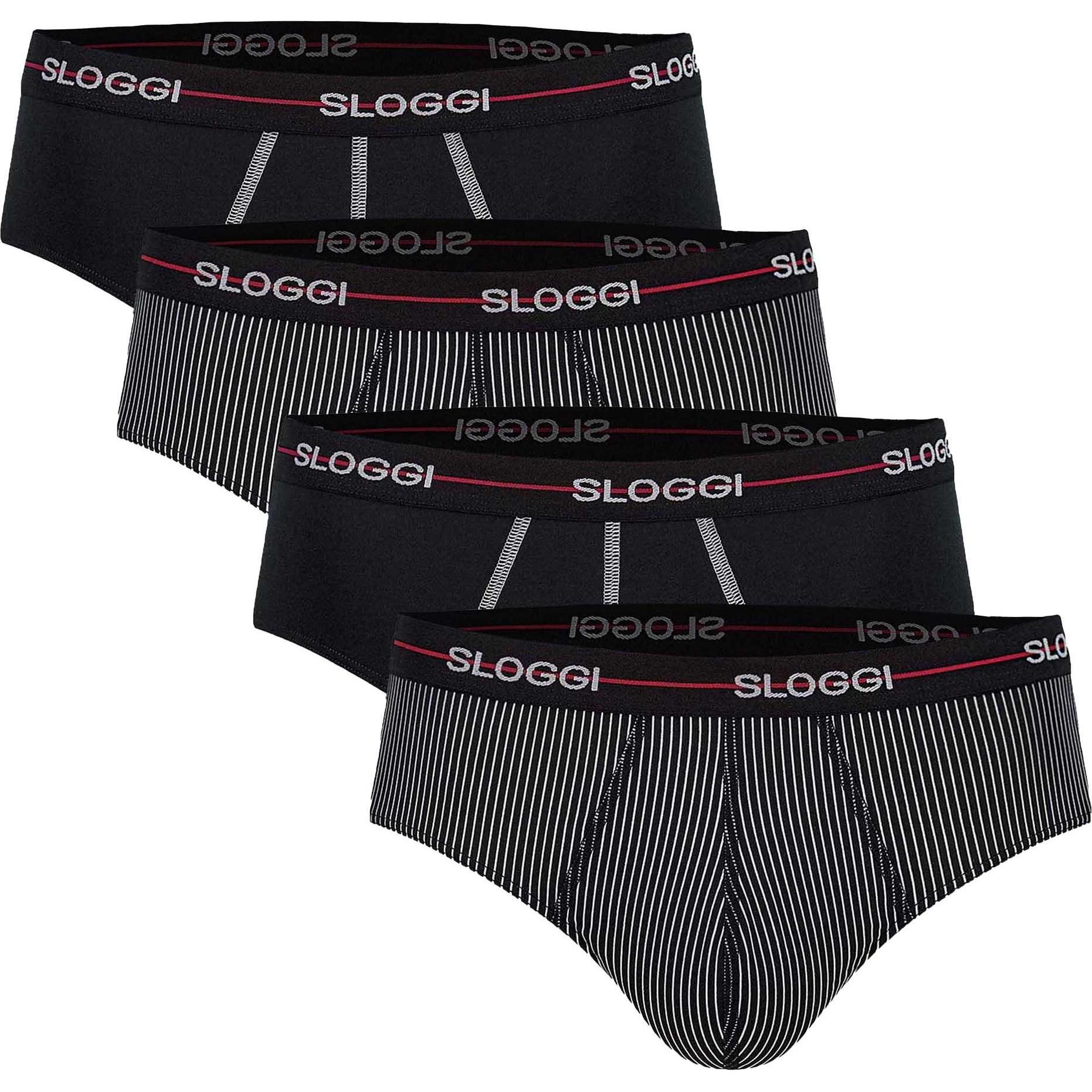 Sloggi, Herren, Unterhosen, Slip Casual Figurbetont Start midi C4P box, Mehrfarbig, (M, 4er Pack)