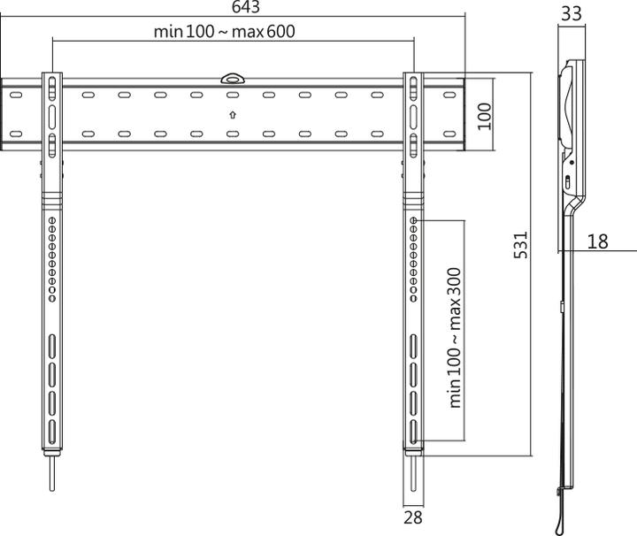 Actual product image LogiLink Bracket - for LCD TV / curved LCD TV (narrow) (Wall, 80", 40 kg)